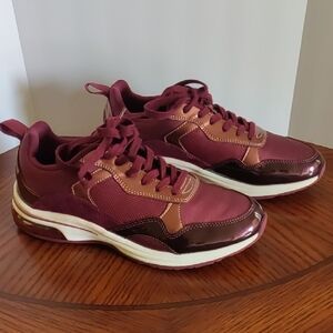 Burgundy and Brown Sneakers